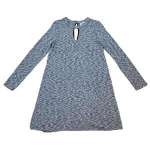 ALYA Women's Heathered Gray Long Sleeve Keyhole Swing Tunic‎ Dress size L